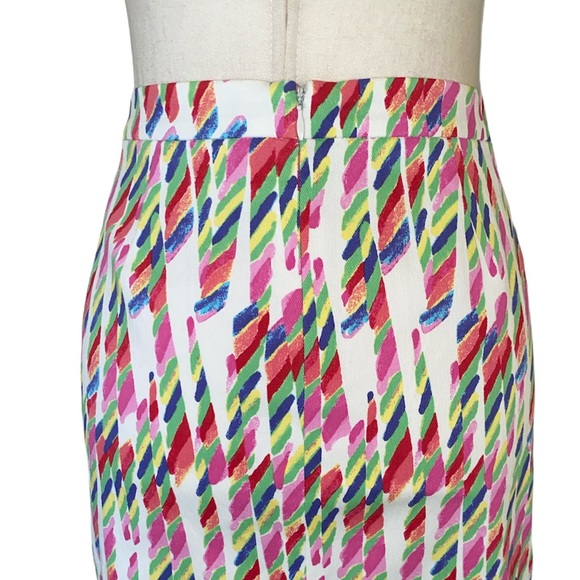 AGNONA Italy Vibrant Abstract Brushstroke Print Pencil Midi Skirt - 8 - 44 - EUC - Picture 6 of 15